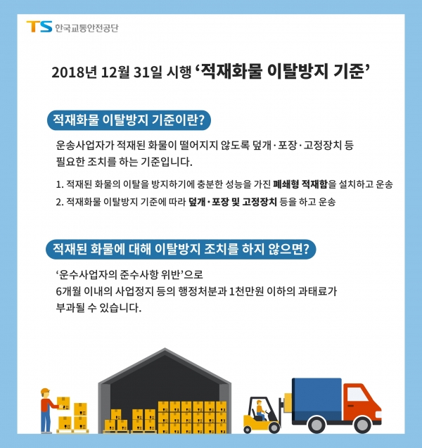 ‘적재화물 이탈방지 기준’ 시행... 폐쇄형 적재함 권고